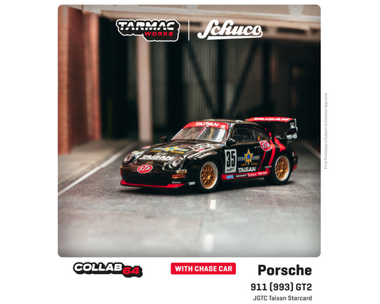 Tarmac Works 1:64 Schuco Porsche 911 (993) GT2 JGTC Taisan Starcard #35