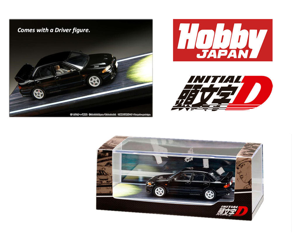 Hobby Japan 1:64 Mitsubishi Lancer RS Evolution Ⅲ / INITIAL D vs Ryosuke Takahashi with Kyoichi Sudo Figure inside the car