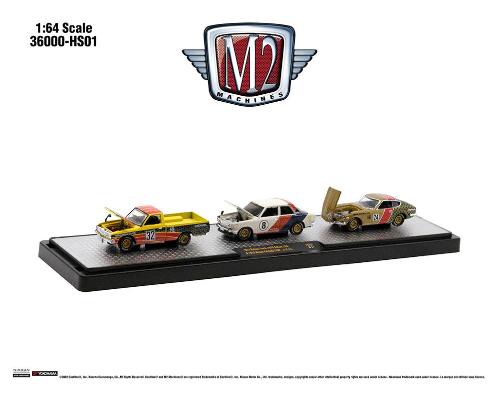 M2 Machines 1:64 Nissan Datsun 3-Car Set – Auto-Haulers Release HS01 Hobby Exclusives