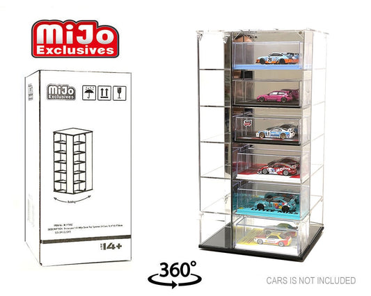 Showcase 1:64 Large 24-Car Display Desk Top Spinner with Mirror (8″x 8″x16.5″) – MiJo Exclusives