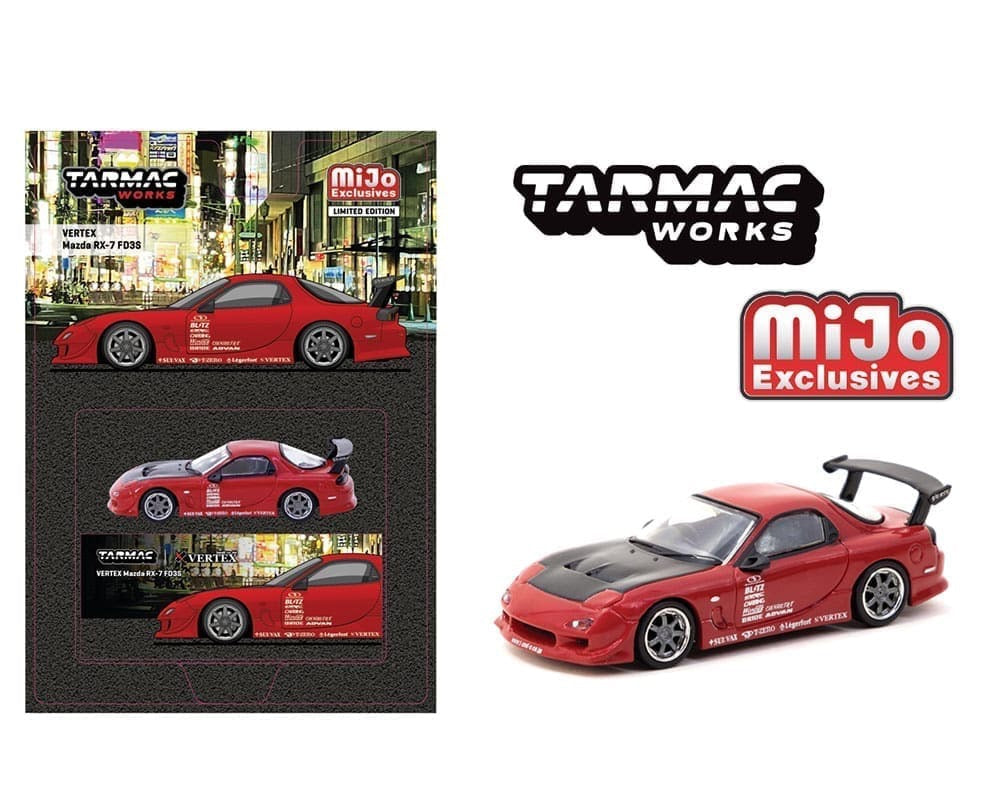 Tarmac Works 1:64 VERTEX Mazda RX-7 FD3S – Red – Global64 – MiJo Exclusives