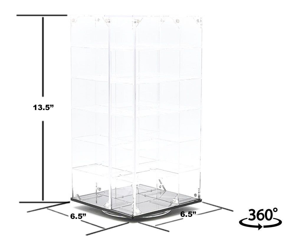 Showcase 1:64 24-Car Display Desk Top Spinner with Covers (6.5″x 6.5″x13.5″) – MiJo Exclusives