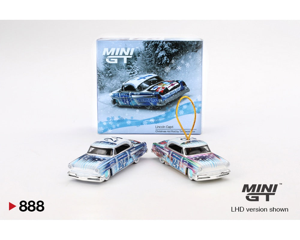 Mini GT 1:64 Lincoln Capri Christmas Hot Rod Set by Tim Sadchikov 2024 Christmas Edition Limited 9,999 Set