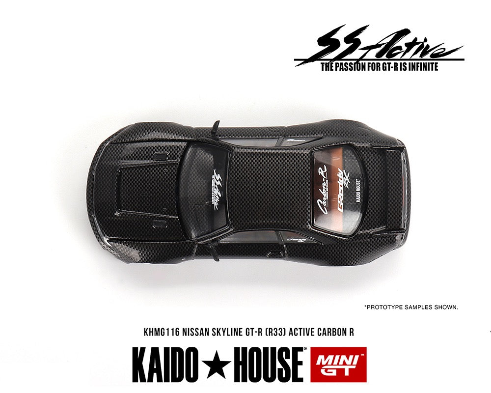 Kaido House x Mini GT 1:64 Nissan Skyline GT-R (R33) Active Carbon R