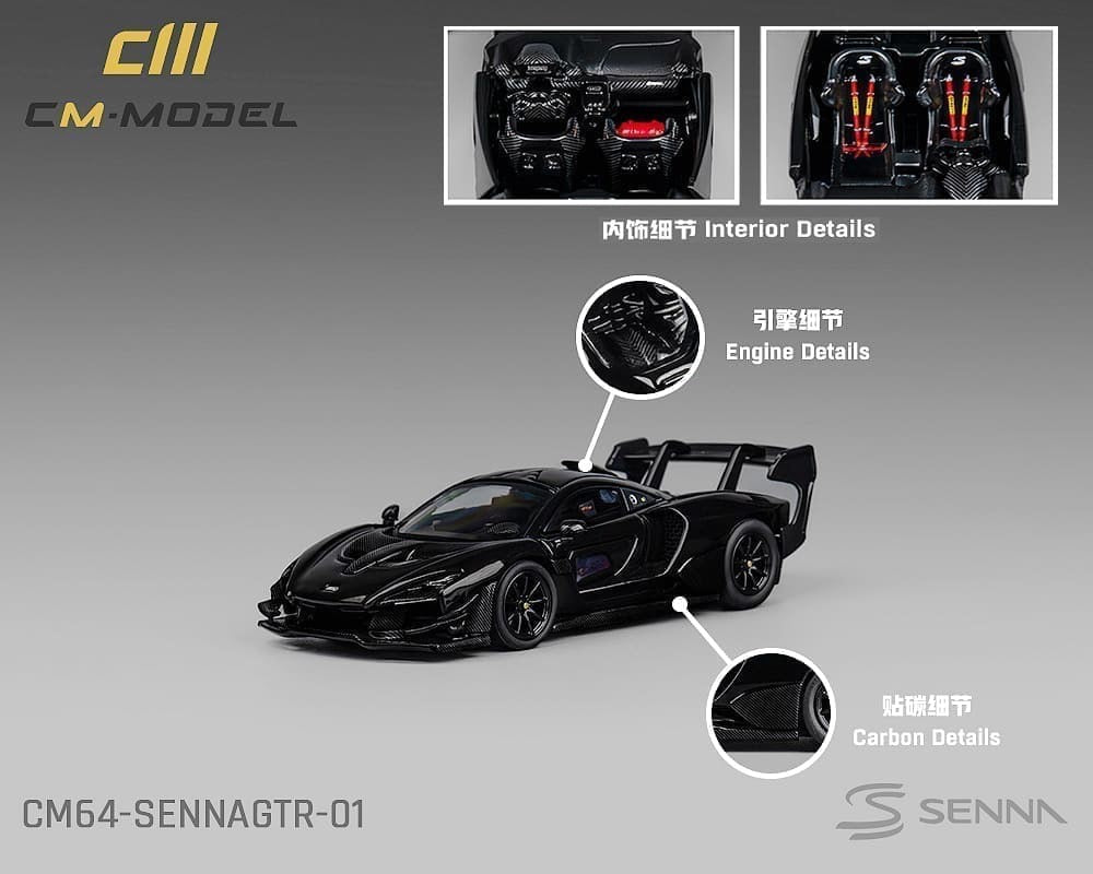 CM Model 1:64 McLaren Senna GTR – Black – Limited Edition