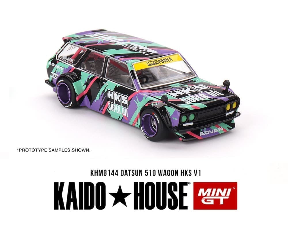 Kaido House x Mini GT 1:64 Datsun KAIDO 510 Wagon HKS V1 – Oil Splash Pattern