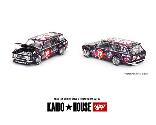 Kaido House x Mini GT 1:64 Datsun KAIDO 510 Wagon Hanami V3 – Magic Purple