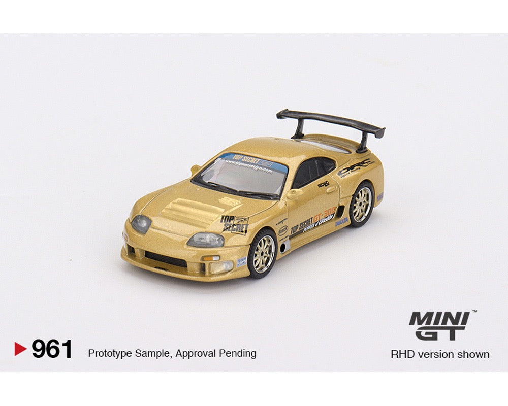 (Preorder) Mini GT 1:64 Toyota Supra (A80) Top Secret GT-300 – Top Secret Gold