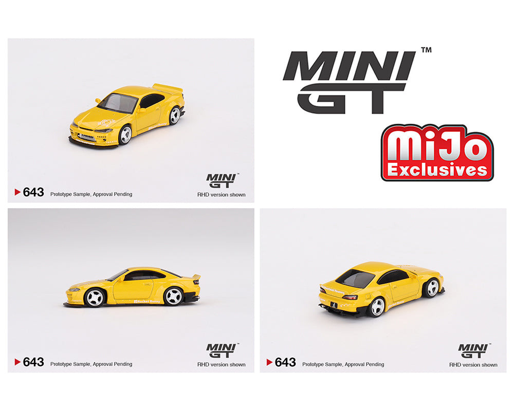 Mini GT 1:64 Nissan Silvia (S15) Rocket Bunny – Bronze Yellow – MiJo Exclusives