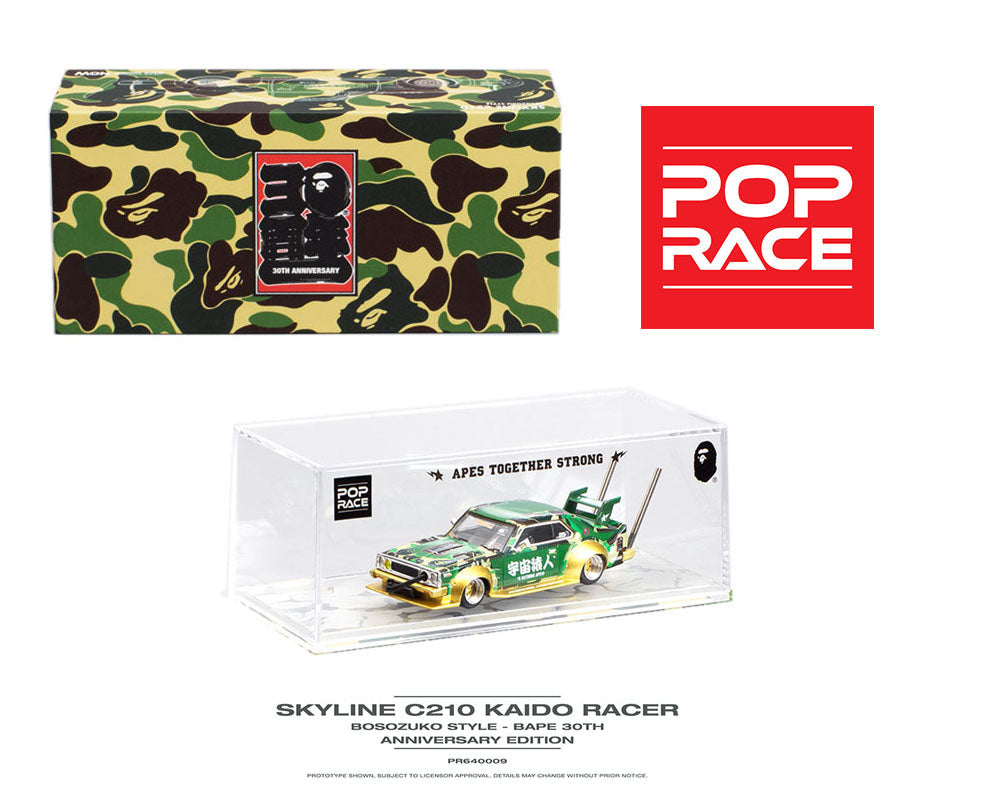 Pop Race 1:64 Skyline C210 Kaido Racer Bosozuko Style – Bape 30th Anniversary Edition